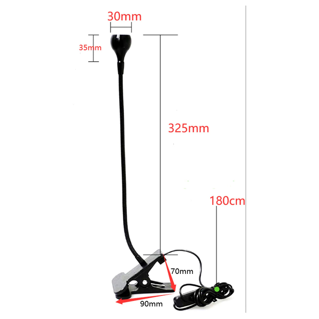 3W 395NM Nail Glue Curing Lamp Portable LEDs Desk Light Flexible Goose Neck Ultraviolet Lamp with Clamp & Switch for Nail Glue