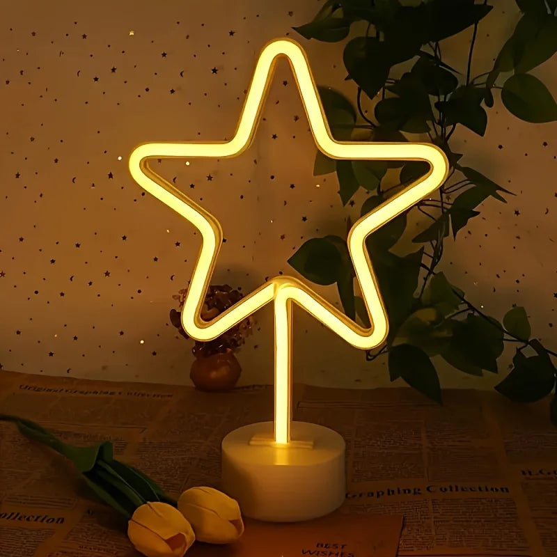 Desktop decorative LED neon lights, Halloween gifts, party table lamps, room atmosphere creation, powered by USB or batteries