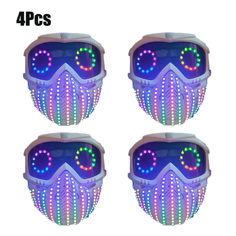 Digital Mask DJ Spectrum LED Luminous Mask remotely controllable for Kids Adults Halloween Rave Party Masquerade Christmas