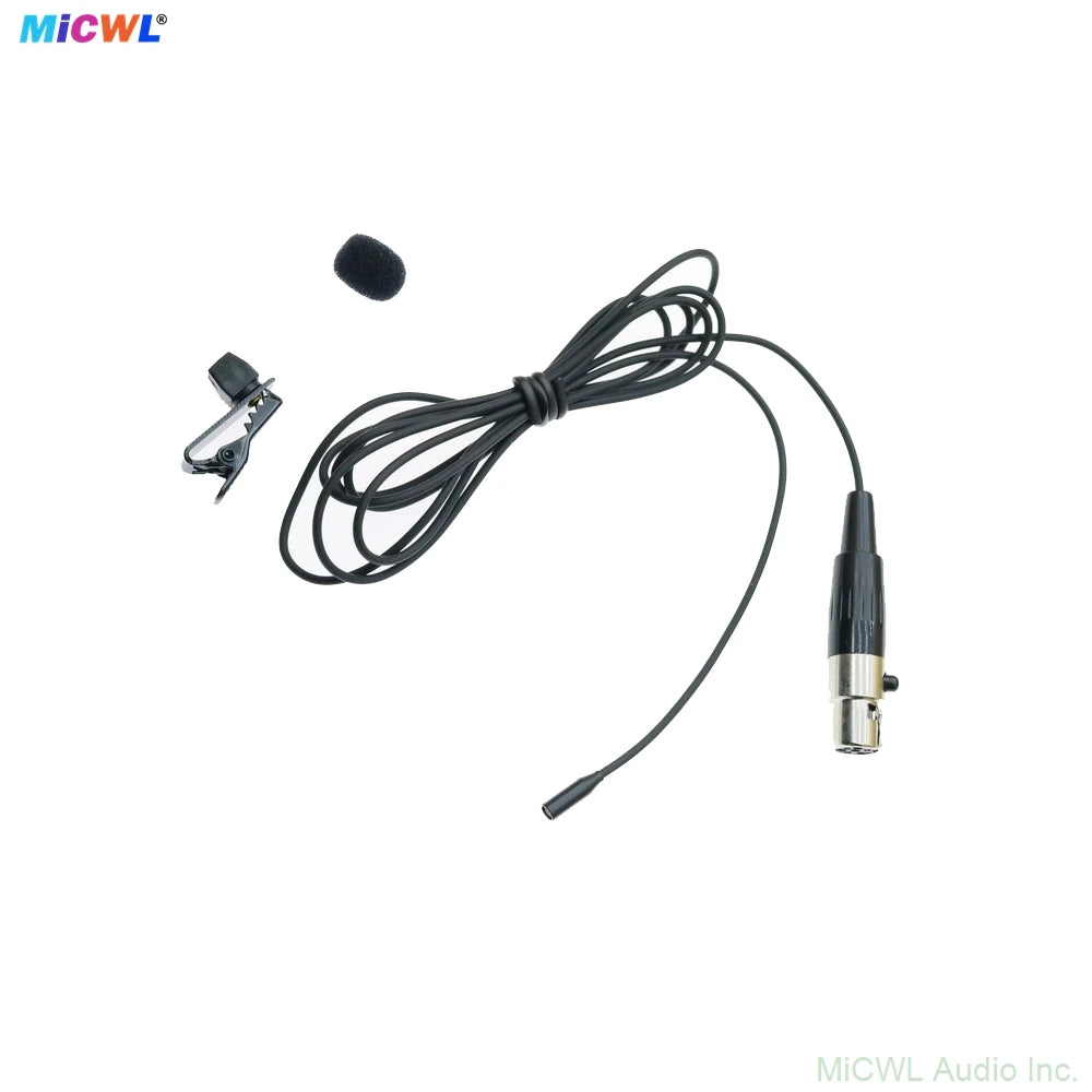 Black TL48 Very Mini Clip-On Lapel Microphone For Shure Sennheiser AKG Wireless Pock BeltPack System