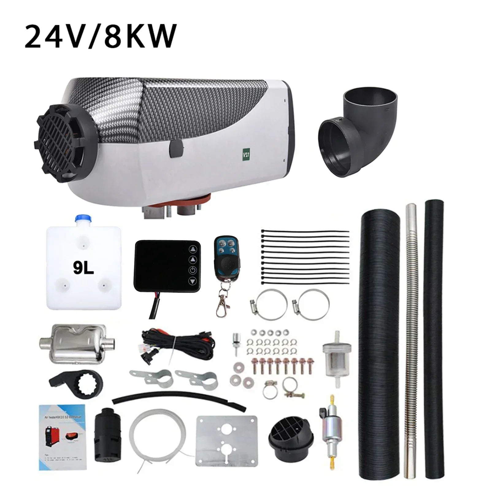 5-8KW Car Heater Diesel Air Heater 24V Uiniversal Remote Control Truck Boat Bus RV Trailer Air Diesel Parking Heater