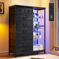 54 H Dresser for Bedroom with LED Lights amp Power Outlets Dresser with 8 Drawers Fabric Dressers amp Chests of Drawers for Bedr