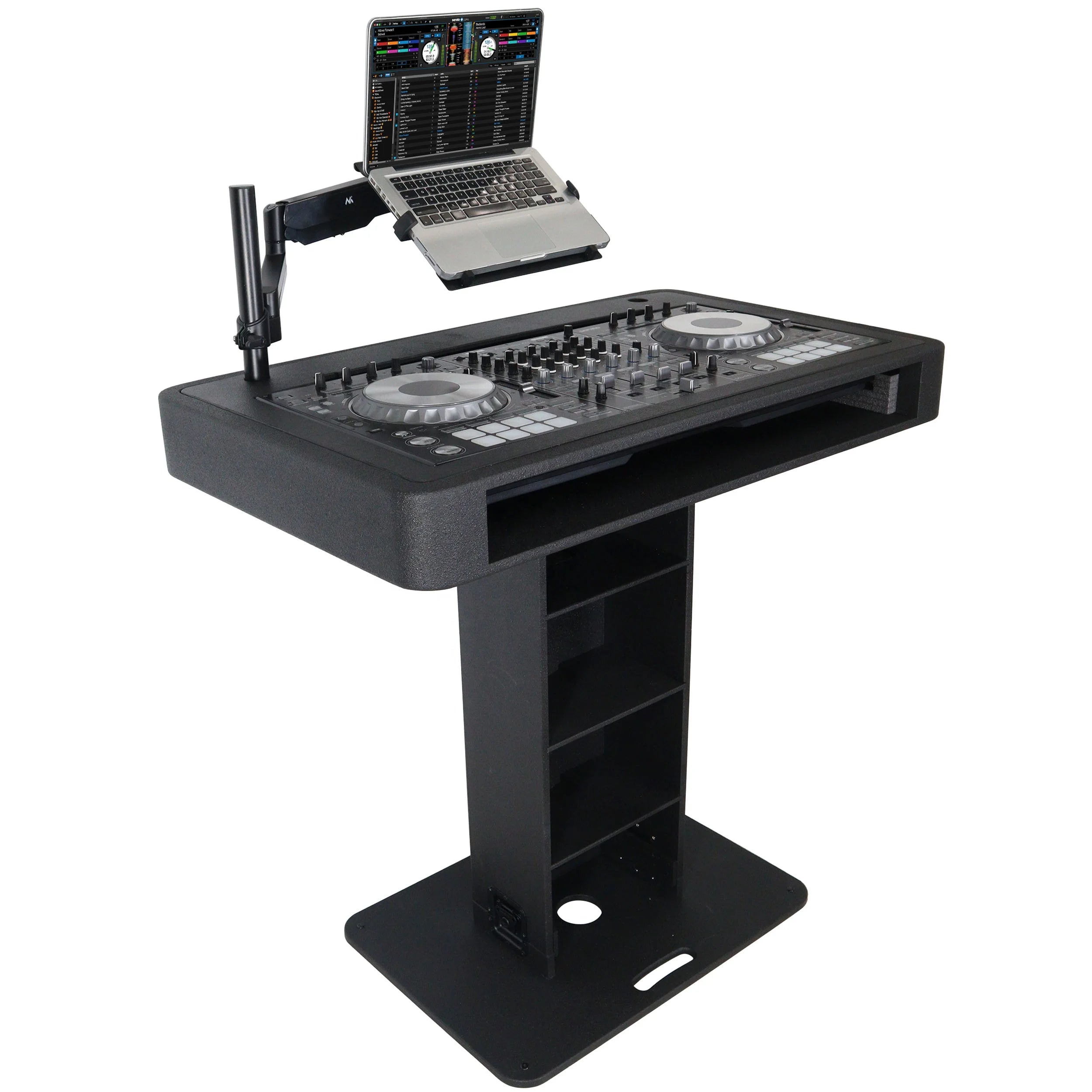 Black Finish Control Tower DJ Podium Travel Stand for Pioneer DDJ-REV7 XDJ-XZ DDJ-1000 RANE One with Flight case