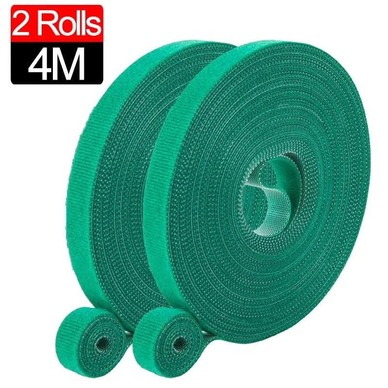 2M Nylon Plant Ties Plant Bandage Hook Tie Loop Adjustable Plant Support Reusable Fastener Tape for Home Garden Accessories