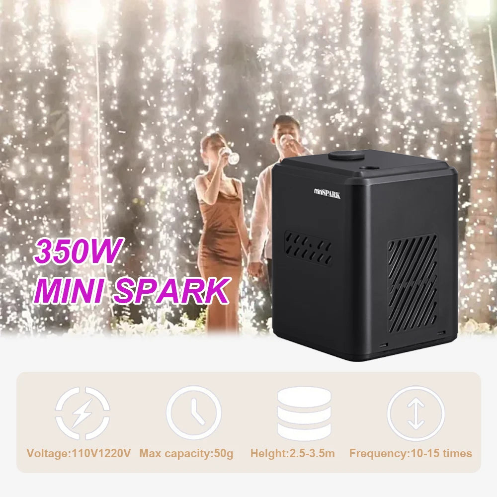 350W Cold Spark Machine DMX Remote Control Mini Fountain Machine Spraying Cold Flame Stage Equipment DJ Disco Wedding Party