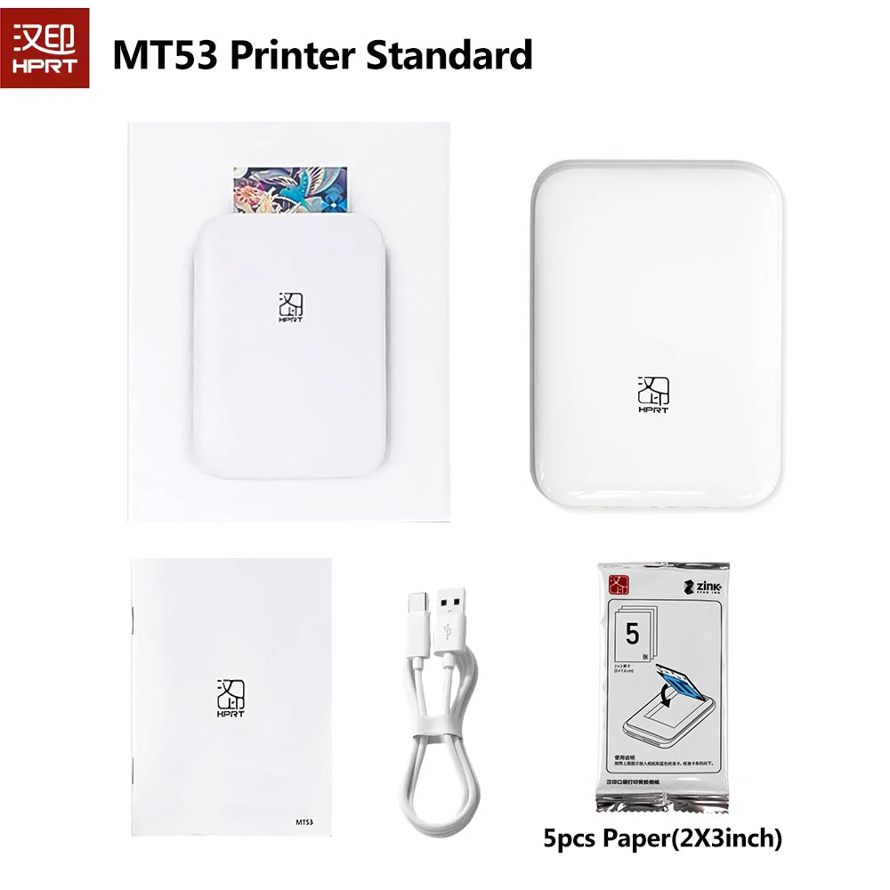 Mini Portable Photo Printer Pocket Size Wireless Compatible with iOS&Android Phone Zink Technology,Print 2x3 Sticky-Backed Photo