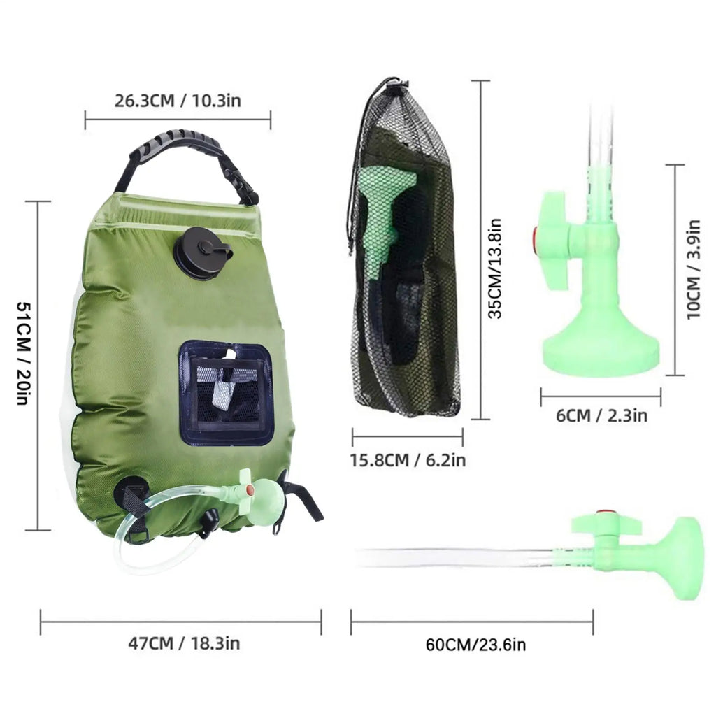 Portable Shower For Camping 5 Gallon/20L Removable Solar Bath Pouch With Shower Head And Hose Portable Shower Bag For Outdoor