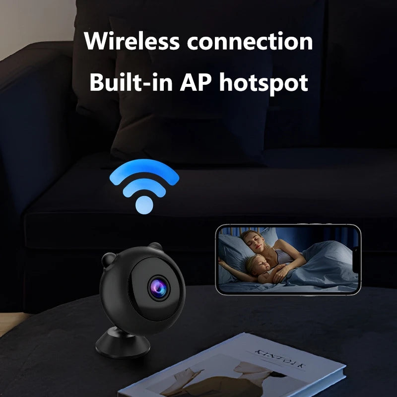Lenovo Mini Camera Home WiFi Wireless Remote Smart Security Monitor with HD Night Vision No Plug Required Camera