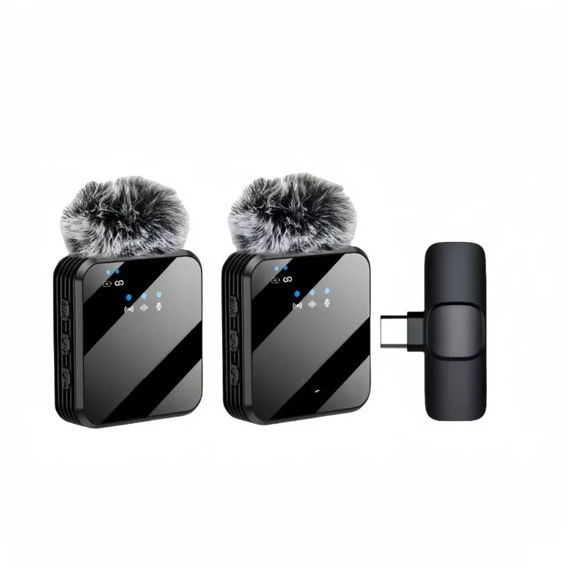 Portable Three-In-One Wireless Microphone Suitable For Interview Recording Mini Microphone For Live Streaming On Mobile Phone