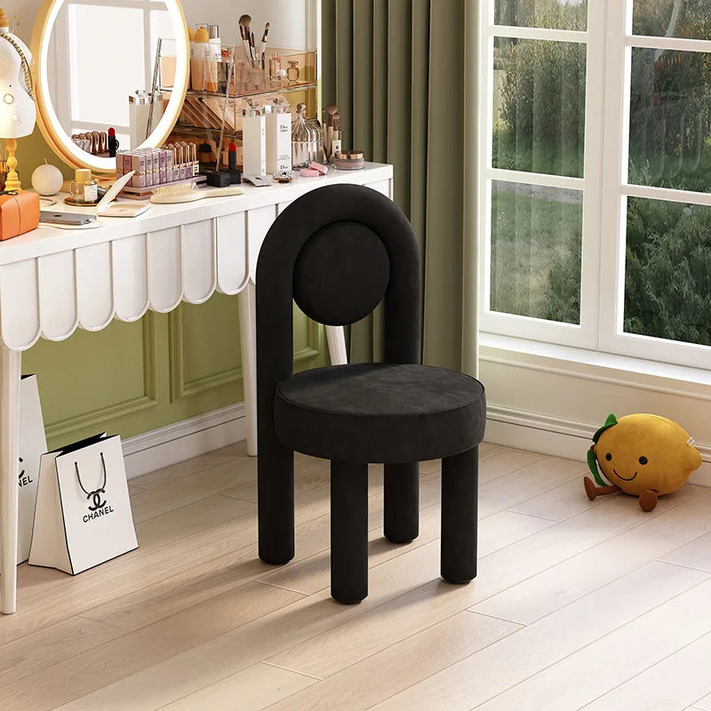 Stylish Makeup Vanity Chair Light Luxury Dressing Chair Simple Home Bedroom Seating Velvet Makeup Chair