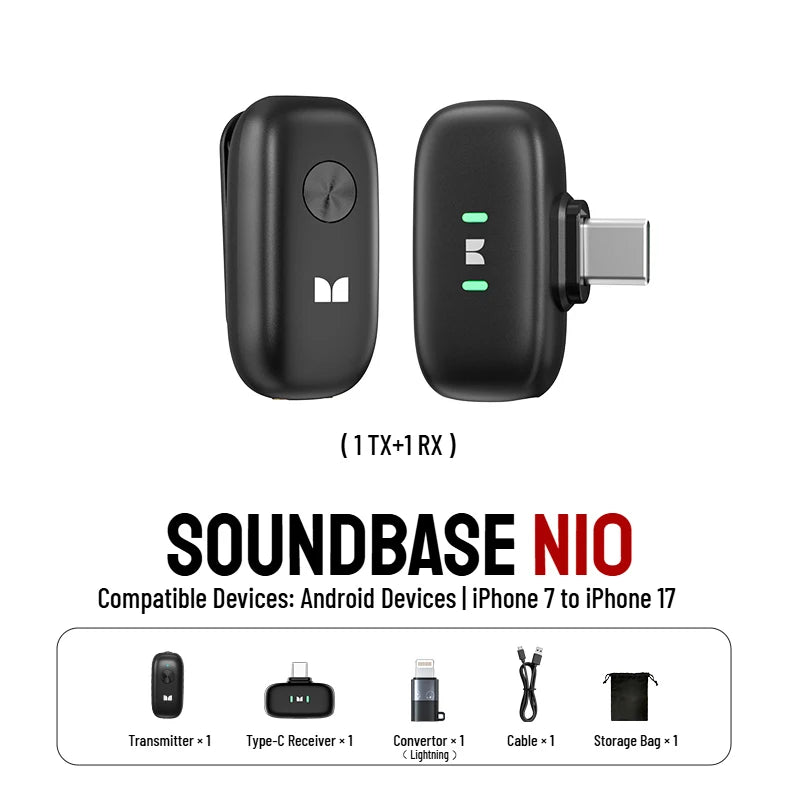Monster N10 PRO Wireless Lavalier Lapel Microphone for iPhone 7-17 iOS/Android Type-C Phone Live Game Recording Interview Vlog