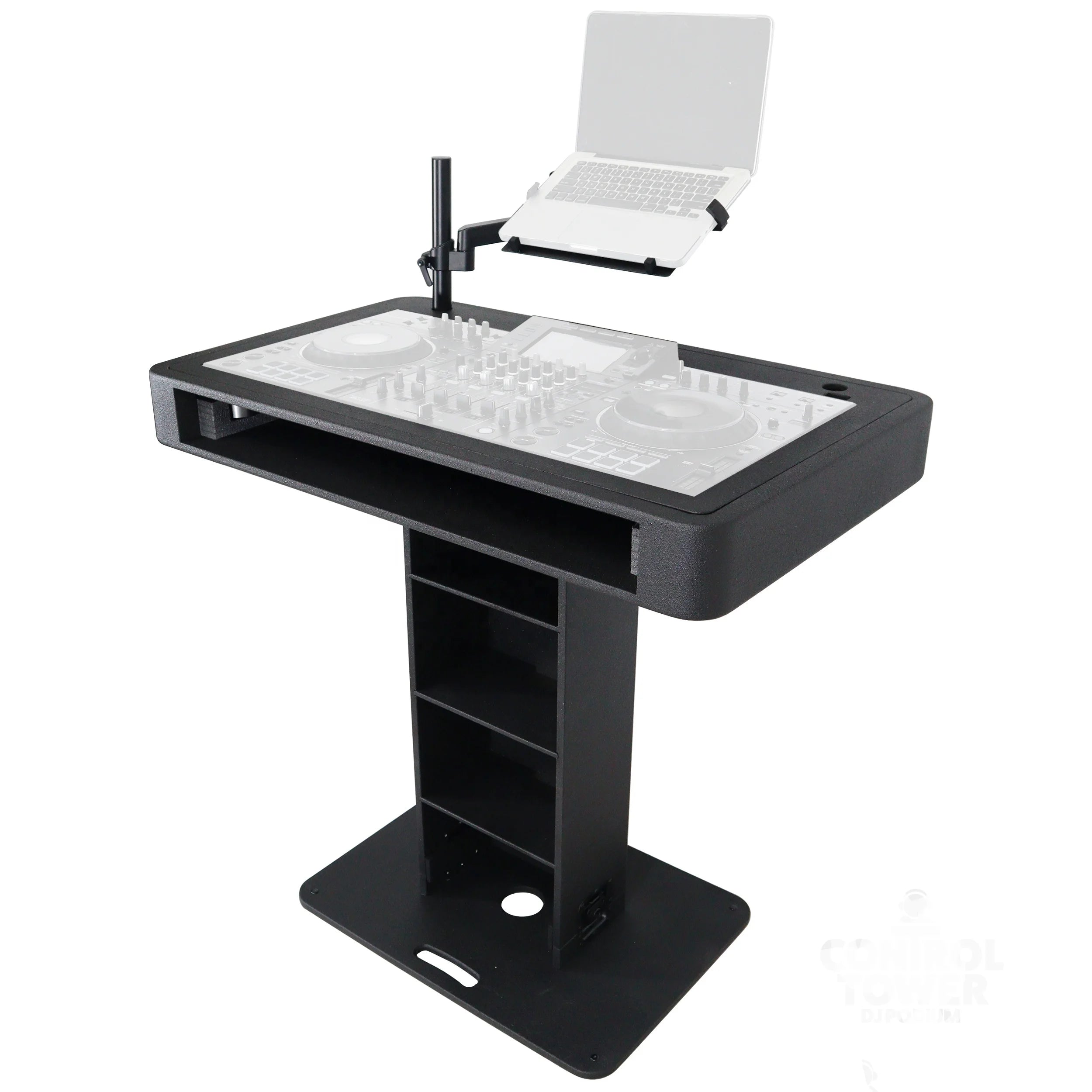Black Finish Control Tower DJ Podium Travel Stand for Pioneer DDJ-REV7 XDJ-XZ DDJ-1000 RANE One with Flight case