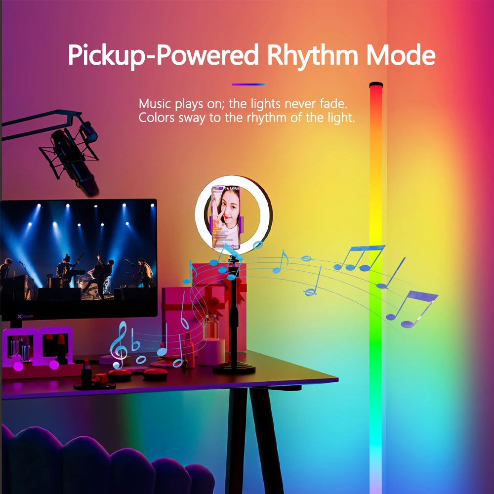 Smart LED Floor Lamp RGB Remote & APP Control Music Sync Corner Lighting  Modern Mood Standing Lamp for Living Room Gaming