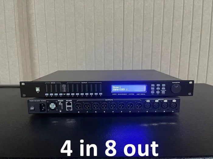 4 in 8 out  performance stage speaker management professional sound system church Karaoke equipment Digital Audio Processor