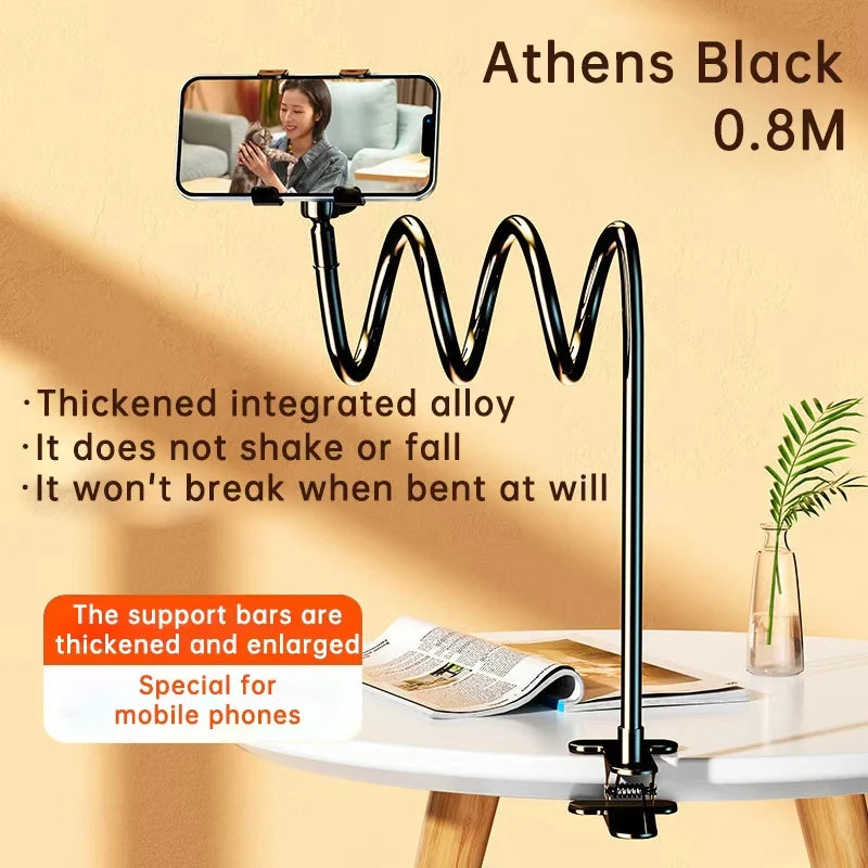 LUSQI Universal Flexible Gooseneck Phone Holder Clip Long Arm Adjustable Lazy Mount For iPhone iPad Tablet Desk Bed
