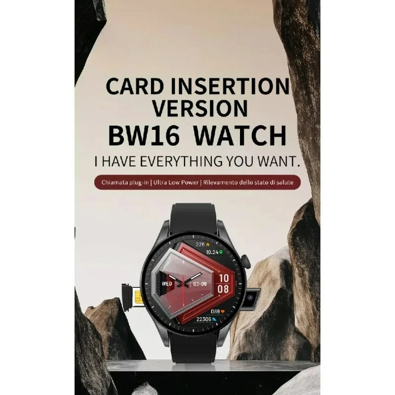 BW16 New SIM Card Smart Watch 1.5 inch Bluetooth Call Camera Waterproof Music Heart Rate Multi-Sports Modes Smartwatch men women