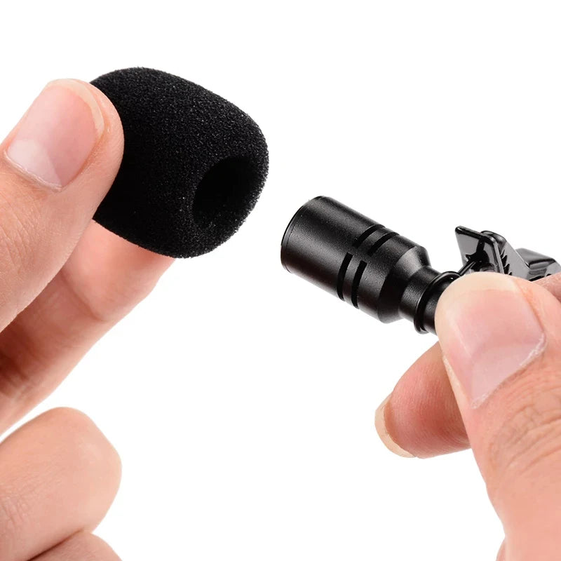 1.5m Mini Portable Lavalier Microphone Condenser Clip-on Lapel Mic Wired USB 3.5mm Type C Microphone For Laptop PC DSLR Camera